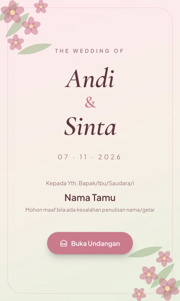 Contoh template Floral Pastel